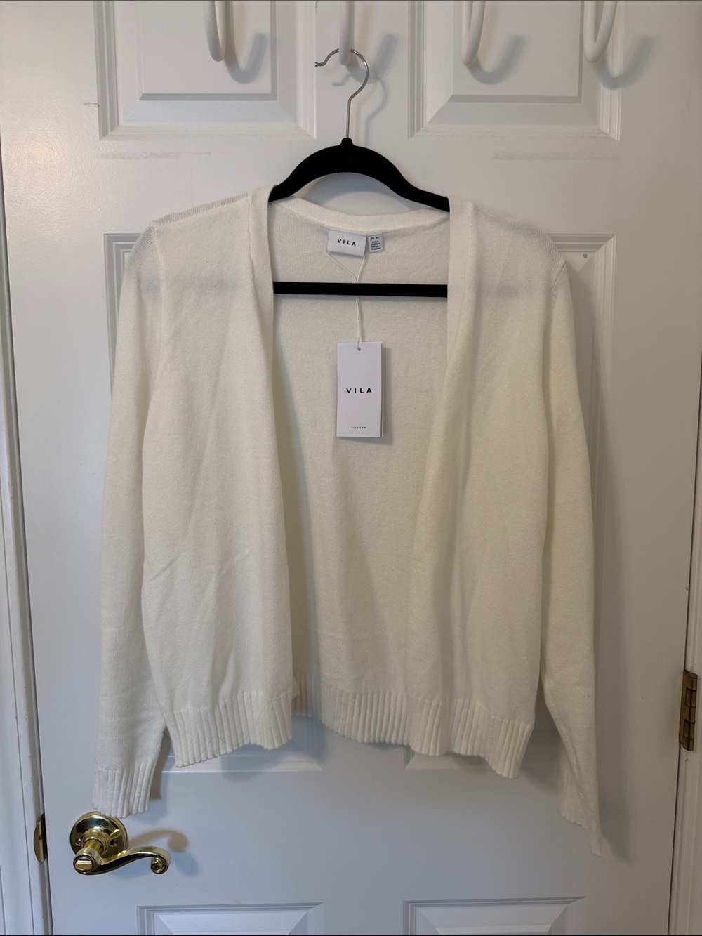 VILA Lightweight Open-Front Cardigan in Cream White XL